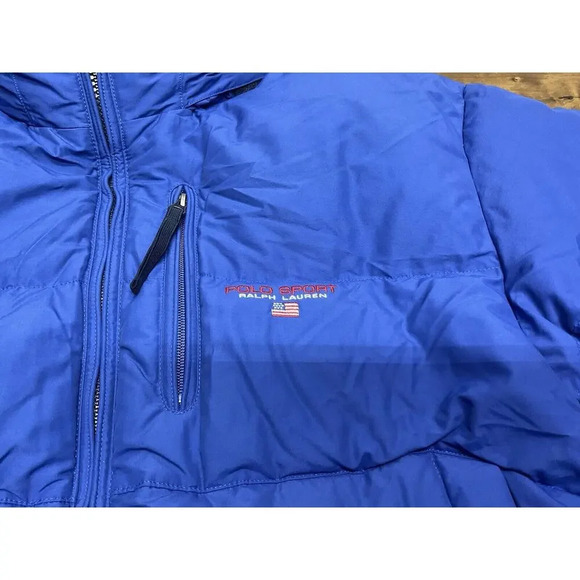 VINTAGE Polo Sport Ralph Lauren Jacket Mens 2XL Blue Down Marshmellow Puffer - Picture 2 of 14